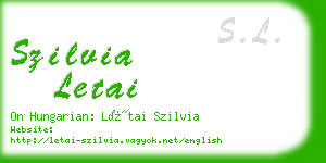 szilvia letai business card